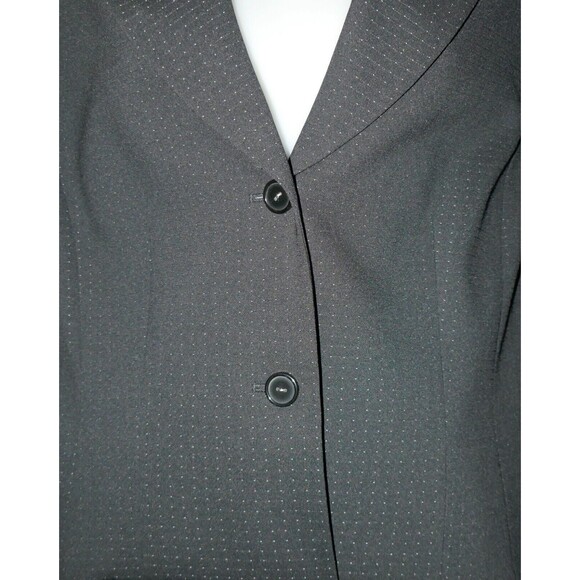 Tahari 2-Piece Black with Micro Dots Jacket Sport Coat Pencil Skirt Suit Size 14 - Picture 3 of 10